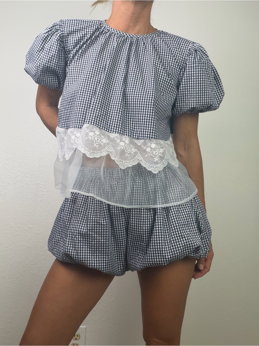 Babyekids Kawaii Gingham Bloomer Shorts Set